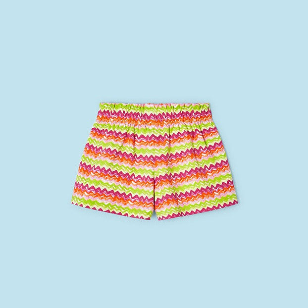 Girls Basic Knit Short | Kiwi Stripe