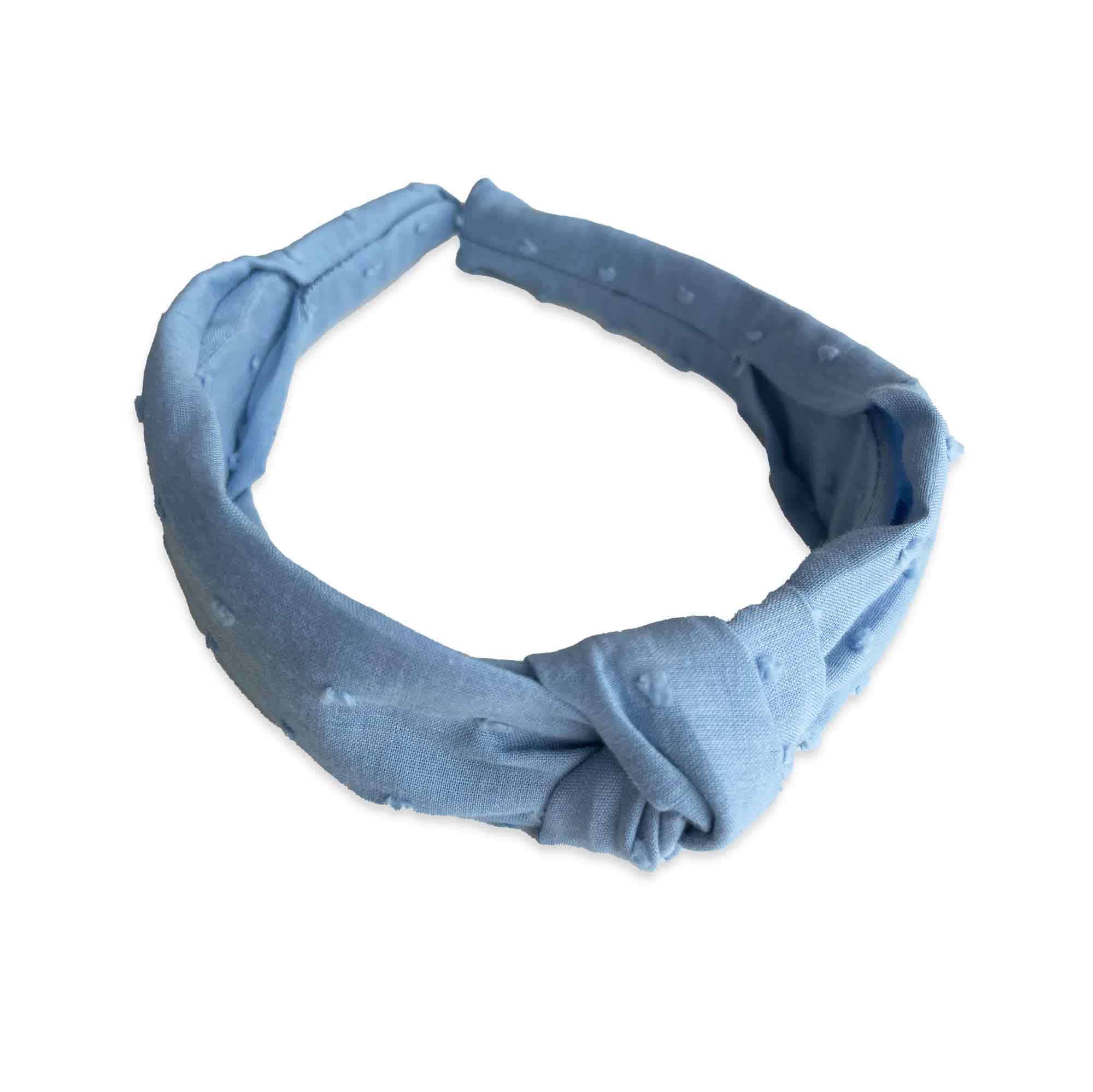 Swiss Dot Knotted Headband | French Blue