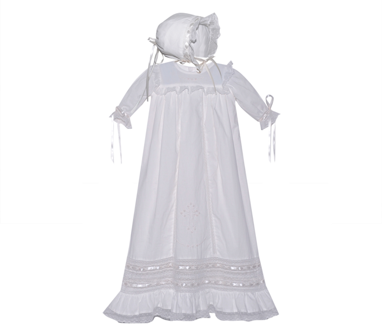 Kennedy Christening Gown + Bonnet | Vintage White