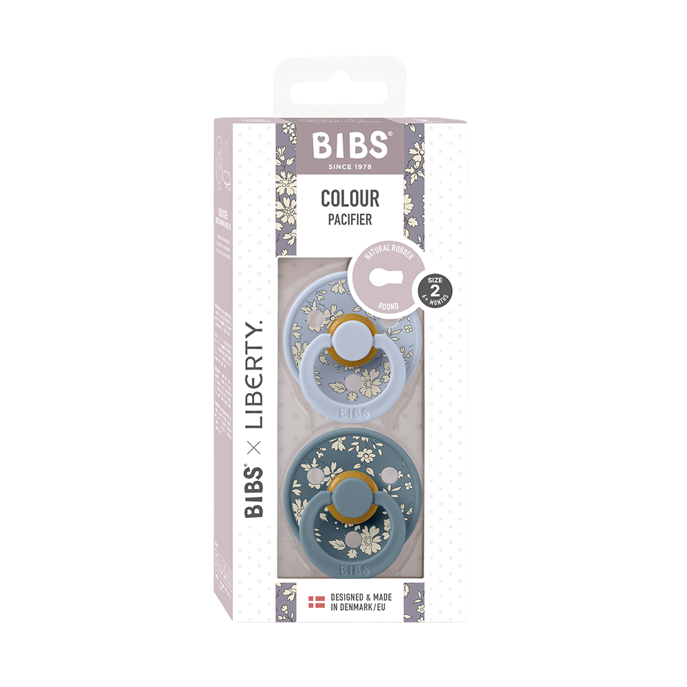 Bibs x Liberty Colour Natural Latex Pacifier 2 pack | Dusty Blue Mix