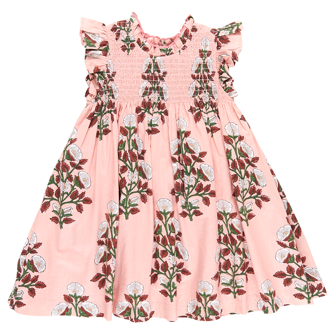 Girls Stevie Dress | Pink Bouquet Floral