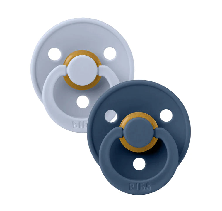 Colour Natural Latex Pacifier 2 pack | Dusty Blue / Steel Blue