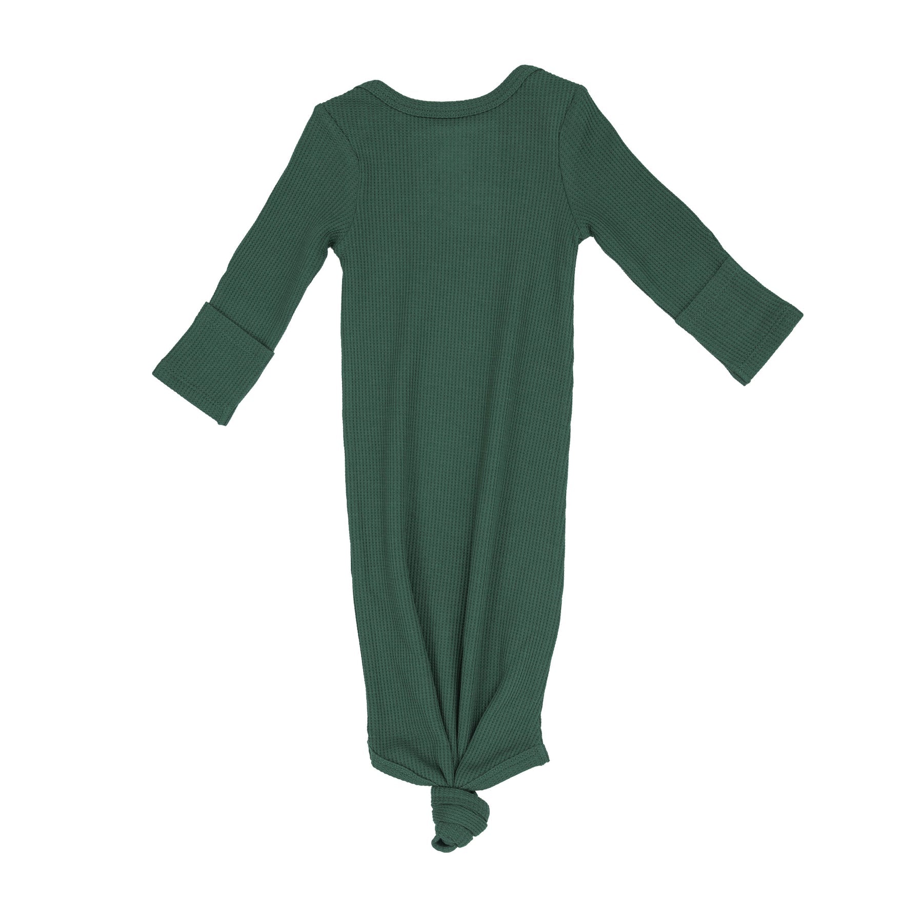 Smoke Pine Waffle Knit Knotted Gown