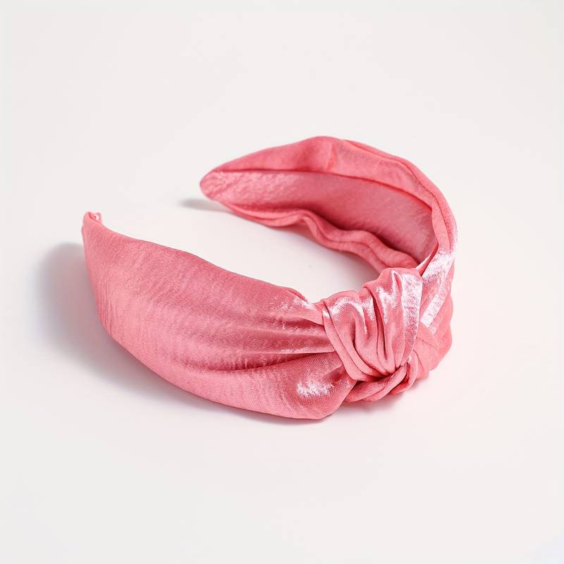 Satin Shimmer Top Knot Headband | Pink