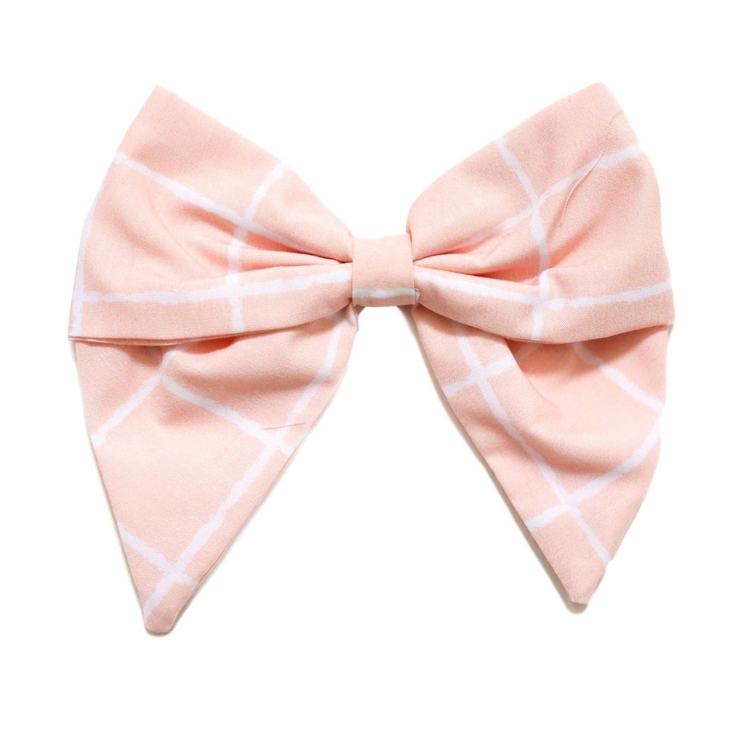 Classic Bow on Clip | Pink Windowpane