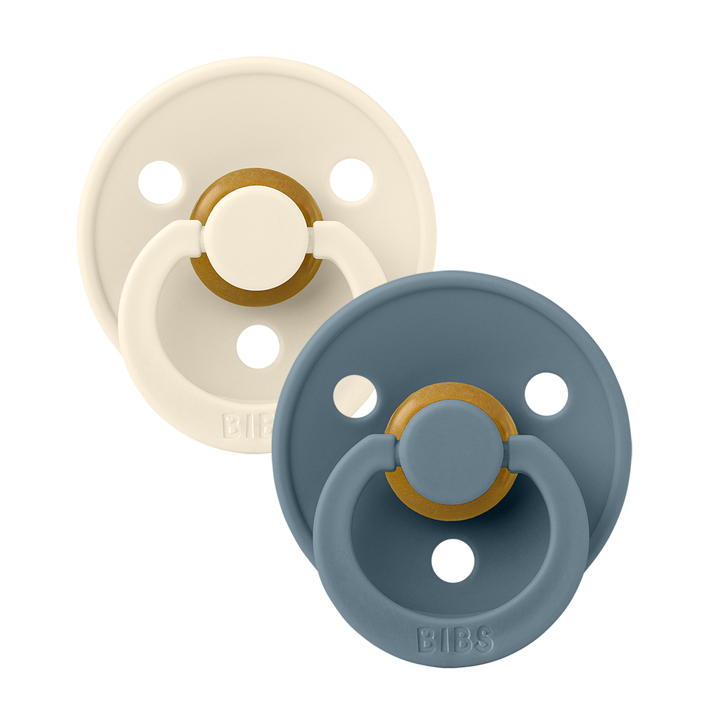 Colour Natural Latex Pacifier 2 pack | Ivory / Petrol