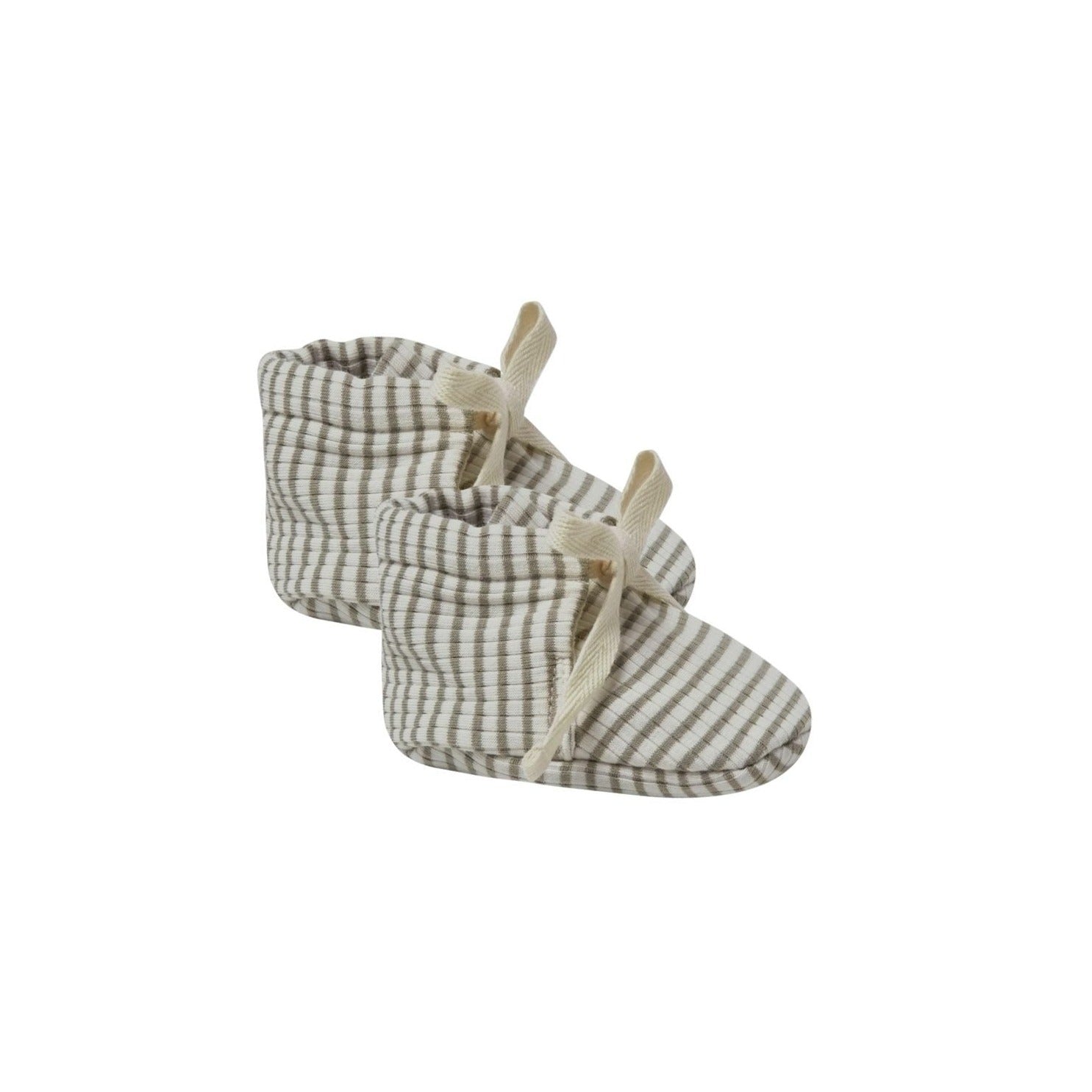Ribbed Baby Booties | Fern Stripe