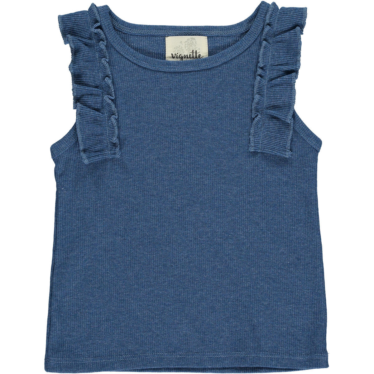Raj Ruffle Tank | Navy