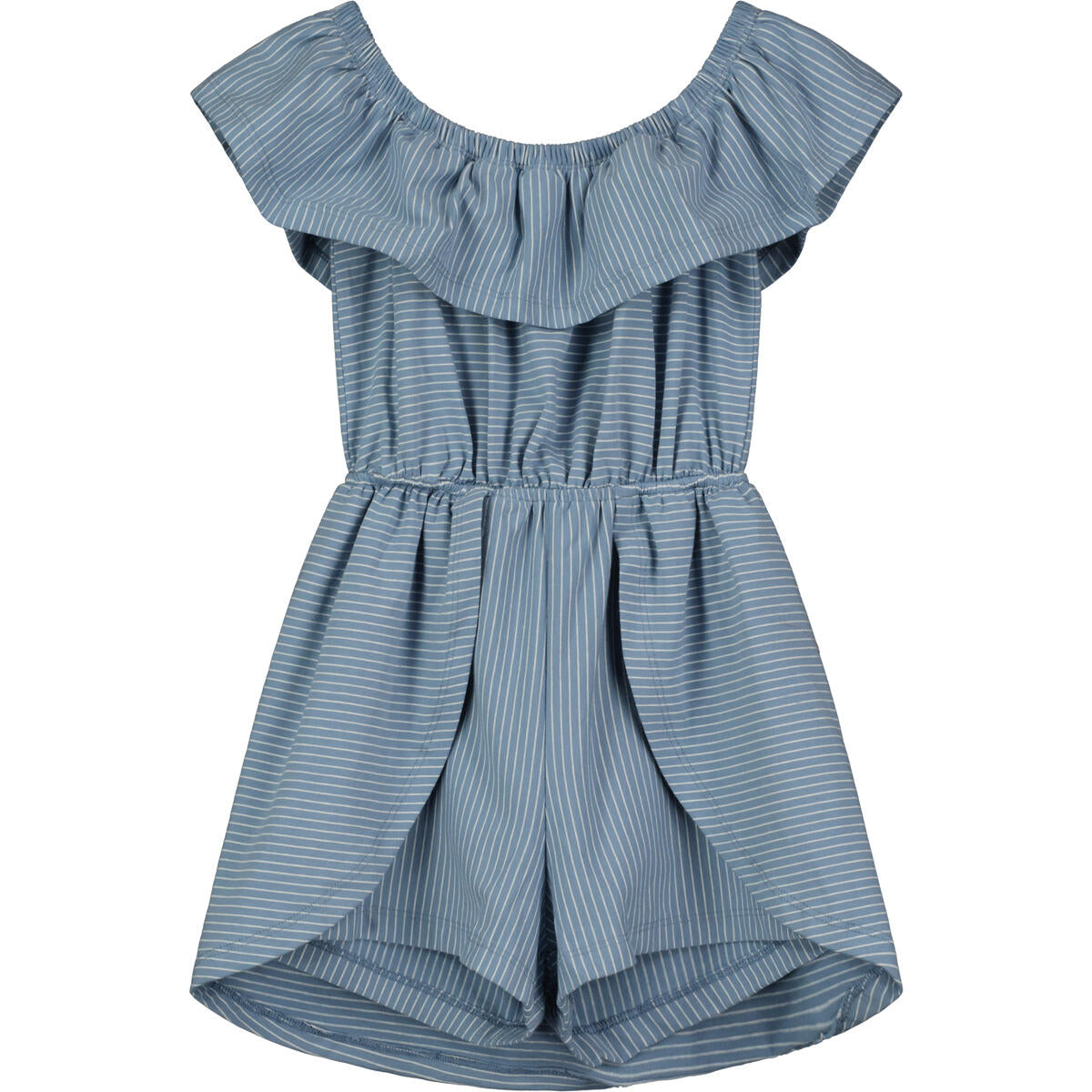 Dolly Romper | Chambray Blue Stripe