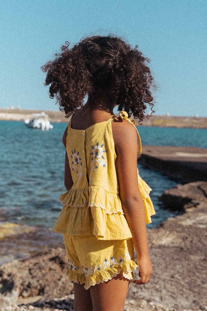 Summer Blossom Top in Misted Yellow