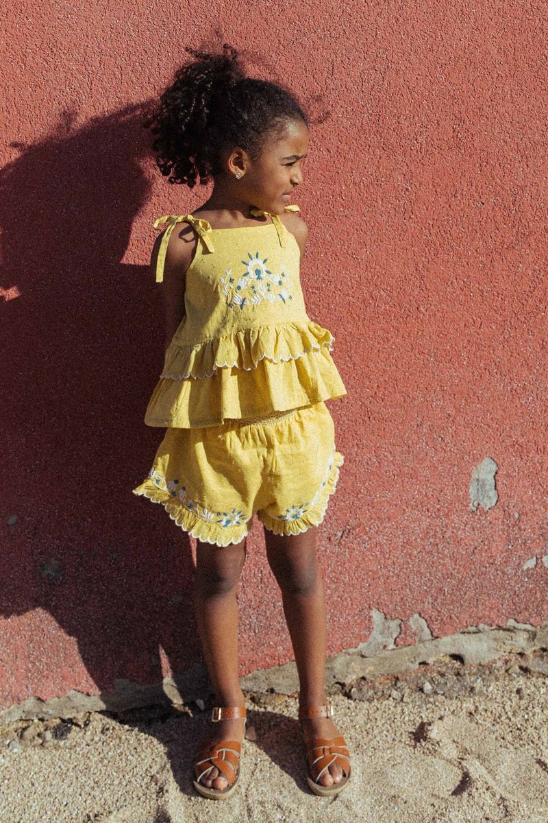 Summer Blossom Short in Misted Yellow