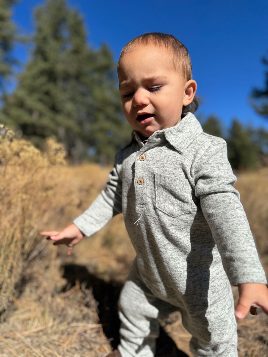 Kingston Polo Romper | Heathered Green