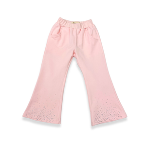 Silver Gem Flare Pants | Pink