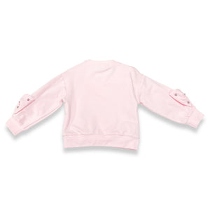 Rhinestone Bow Long Sleeve Pullover | Pink