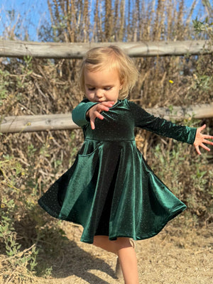 Merilee Dress | Green Sparkle