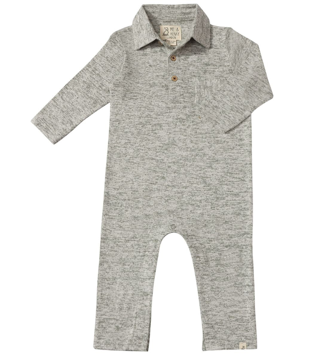 Kingston Polo Romper | Heathered Green