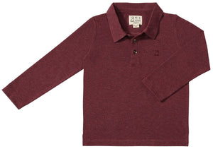 Spencer Long Sleeve Polo Shirt | Burgundy