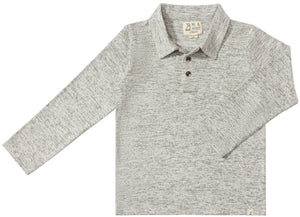 Spencer Long Sleeve Polo Shirt | Heathered Green
