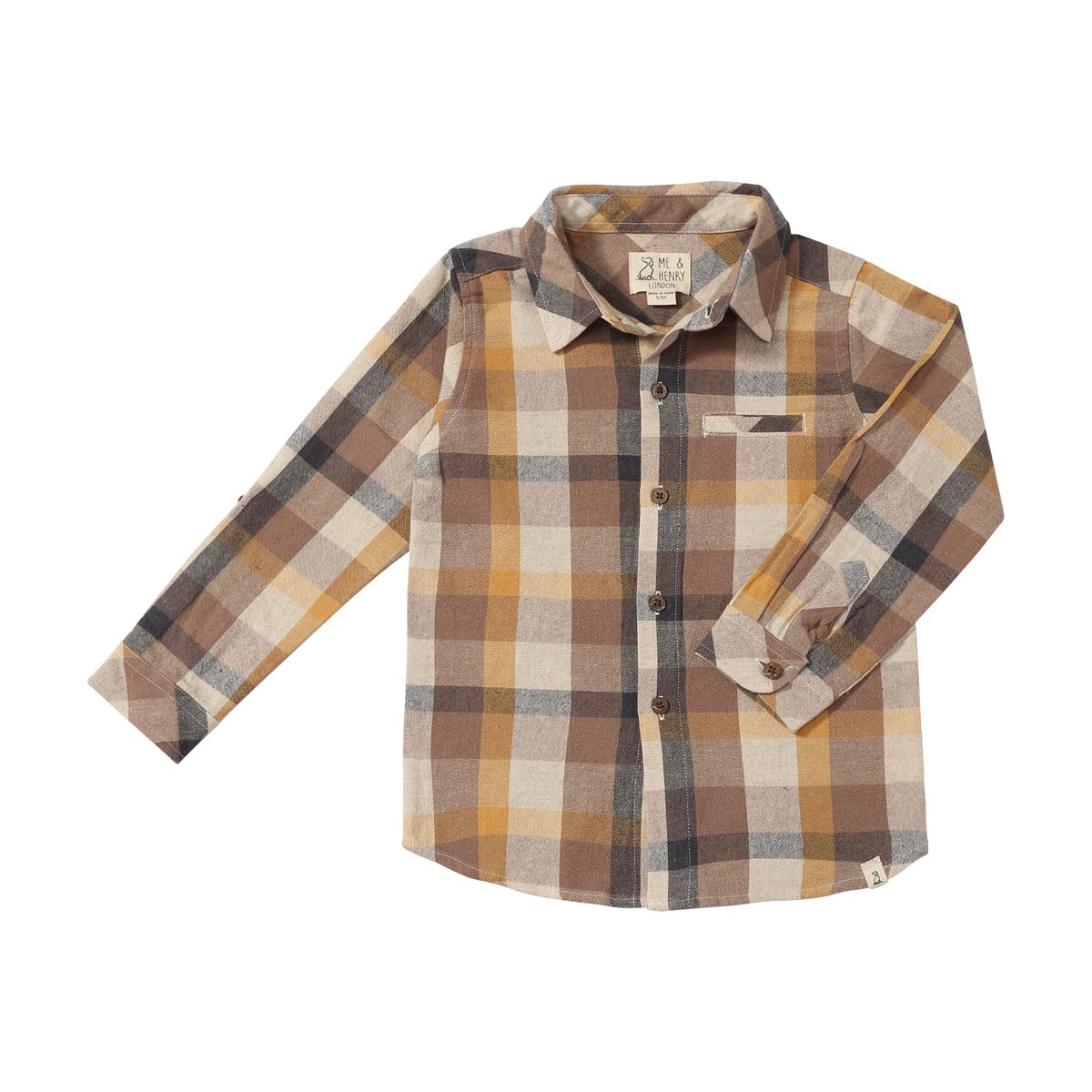 Atwood Long Sleeve Woven Shirt | Brown Madras