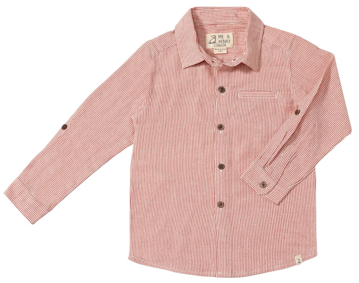 Atwood Long Sleeve Woven Shirt | Red Mini Stripe