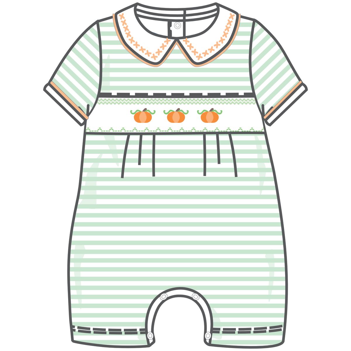 Lil' Pumpkin Classics Smocked Short Playsuit