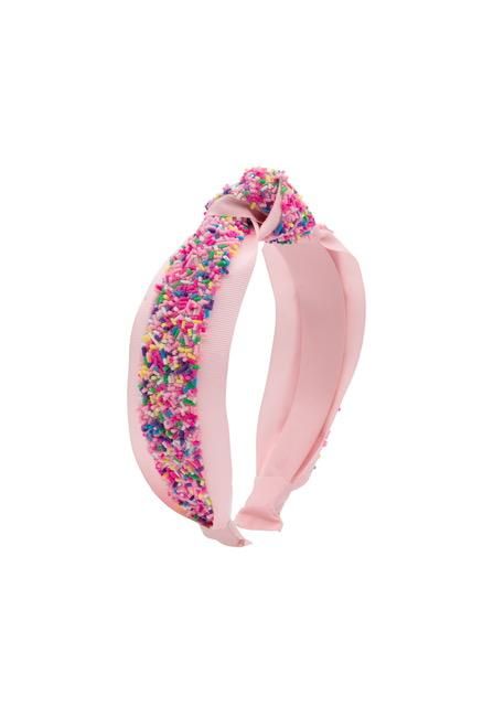 Grosgrain Sprinkle Top Knot Headband | Pink with Multi