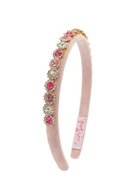Thin Velvet Round Jeweled Headband | Assorted