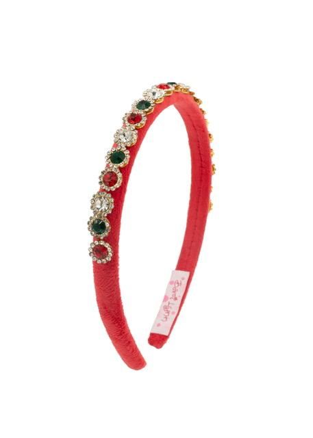 Thin Velvet Round Jeweled Headband | Assorted