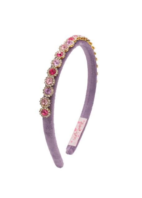 Thin Velvet Round Jeweled Headband | Assorted
