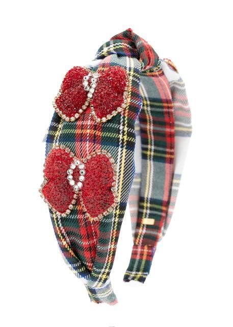 Glitter Bow Plaid Knot Headband | Assorted