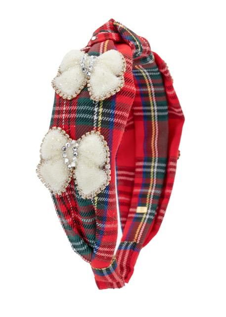 Glitter Bow Plaid Knot Headband | Assorted