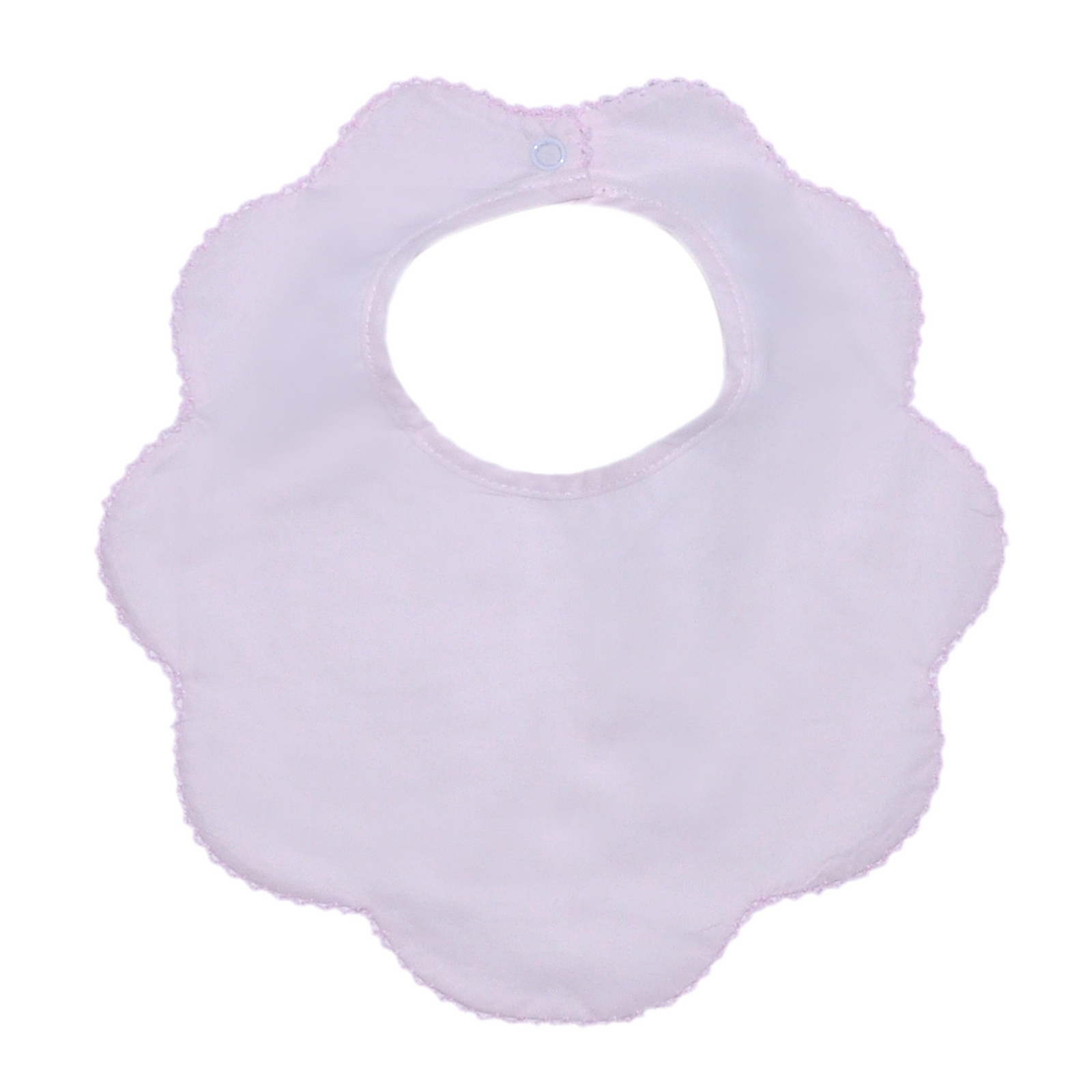 Pink Scallop Picot Trim Bib