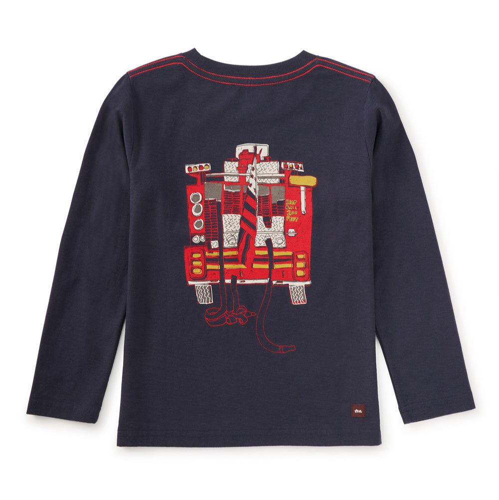 Long Sleeve Layered Graphic Tee | Firetruck