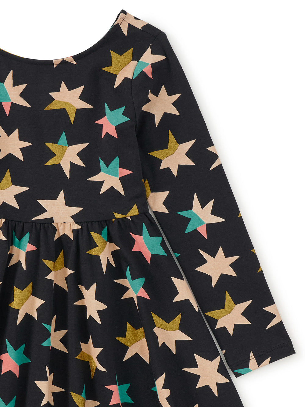 Printed Ballet Dress | Colorblock Metallic Stars