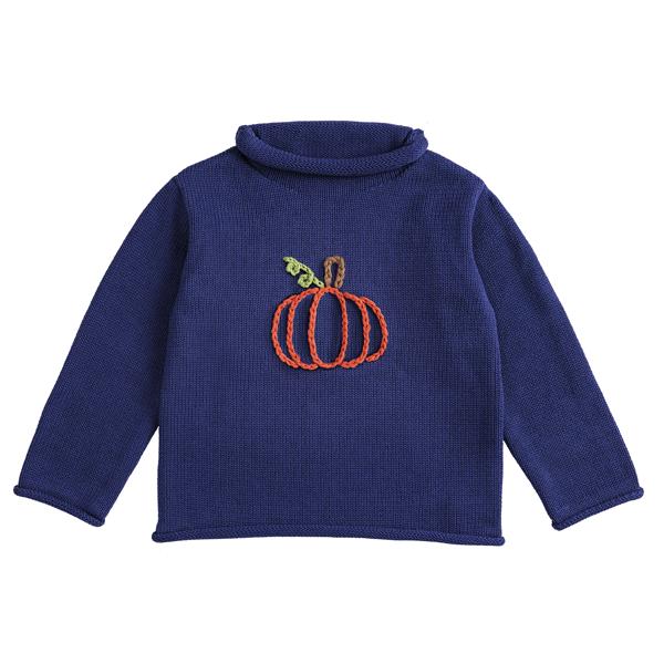 Navy Pumpkin Rollneck Sweater