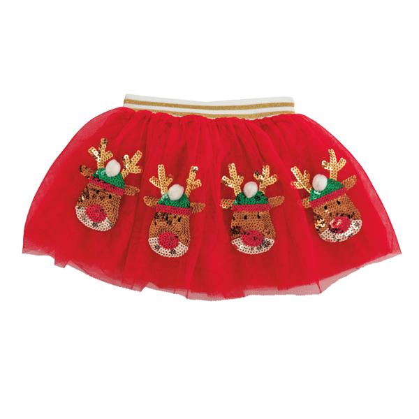 Red Reindeer Sequin Tutu Skirt