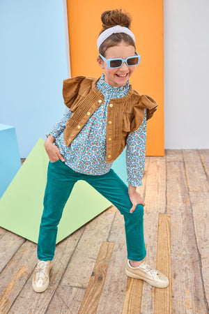 Annie Top | Brown Faux Suede