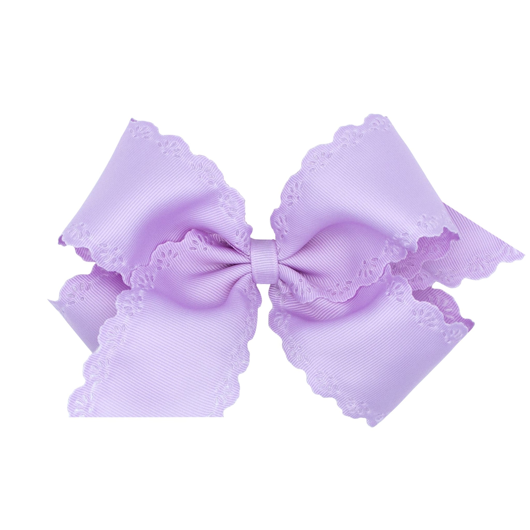 Grosgrain Floral Eyelet Embossed Hair Bow  Assorted - Threadfare  Children's Boutique