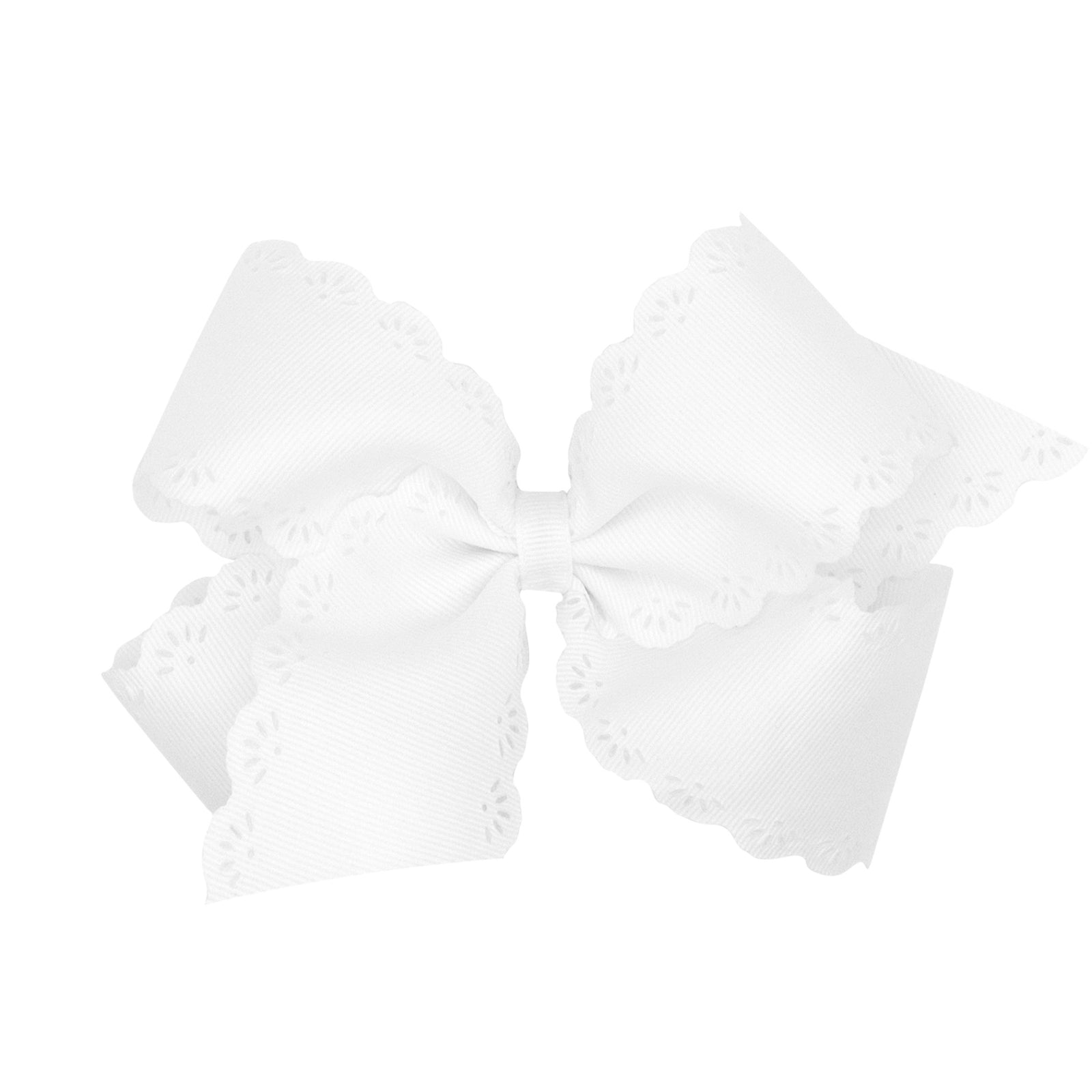 Grosgrain Floral Eyelet Embossed Hair Bow | Assorted