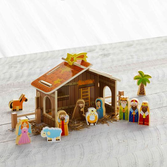 Wood Nativity Set