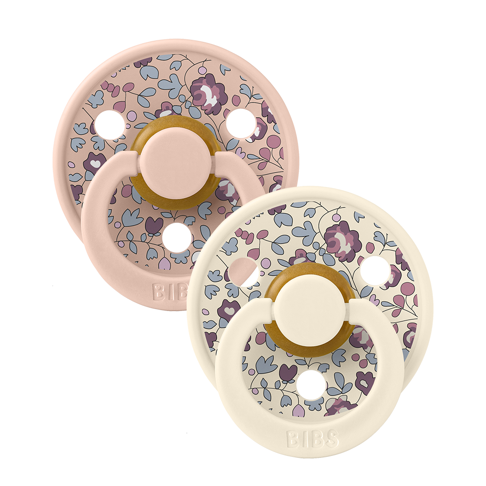 Bibs x Liberty Colour Natural Latex Pacifier 2 pack | Eloise Blush Blue Mix