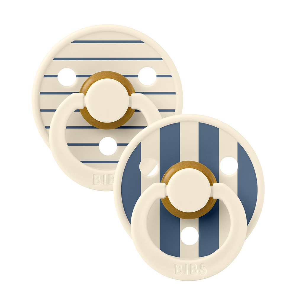 Studio Colour Natural Latex Pacifier 2 pack | Ivory / Steel Blue Mix