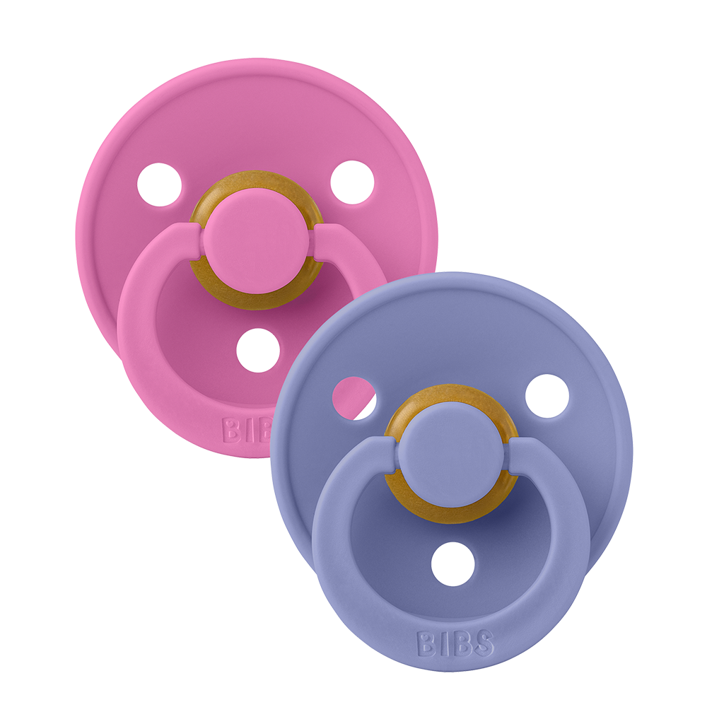 Colour Natural Latex Pacifier 2 pack | Bubblegum / Periwinkle