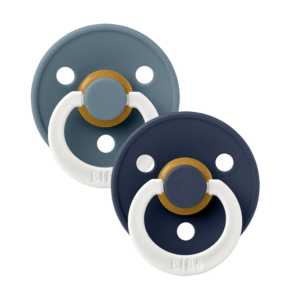 Colour GLOW Natural Rubber Latex Pacifier 2 pack | Deep Space / Petrol