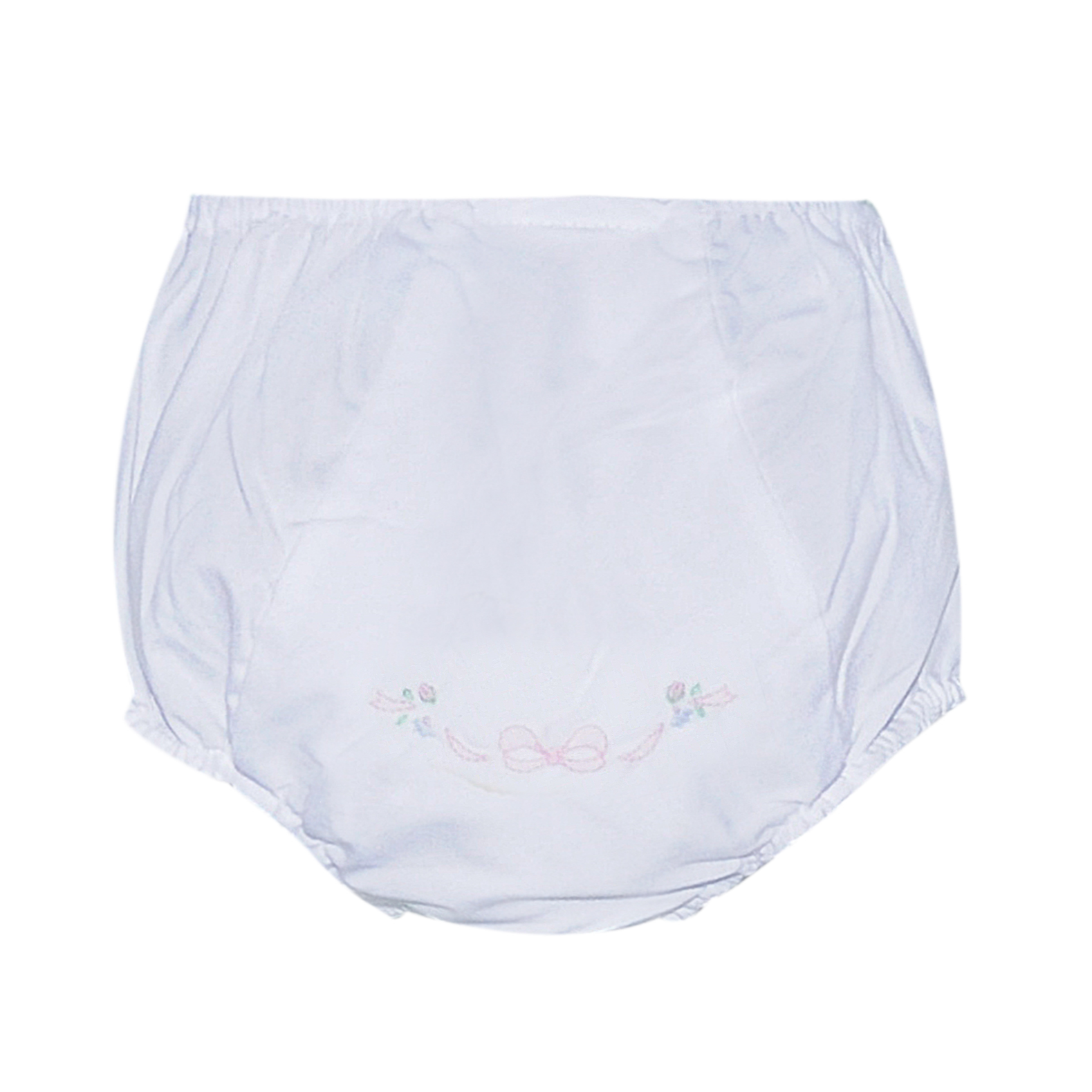 White Embroidered Landon Diaper Cover | Dainty Bow