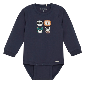 Long Sleeve Animal Faces Bodysuit | Parisian Night