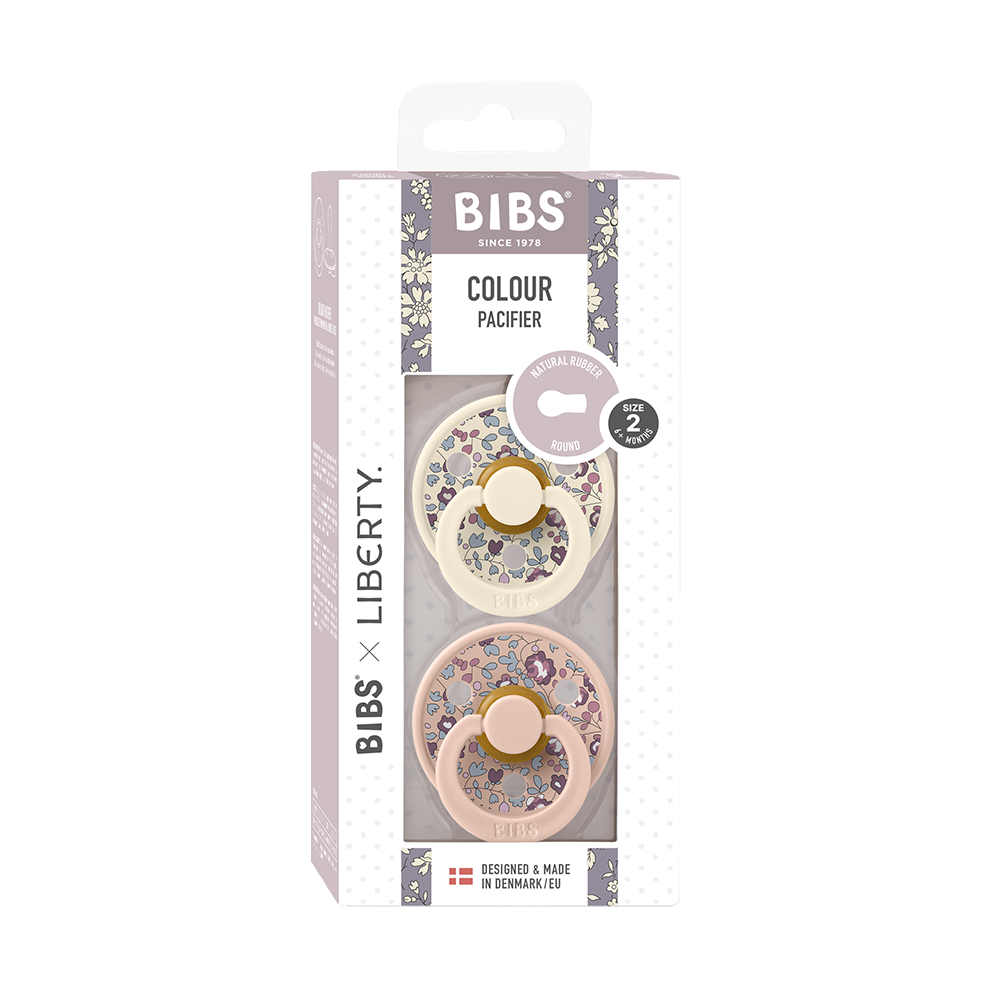 Bibs x Liberty Colour Natural Latex Pacifier 2 pack | Eloise Blush Blue Mix