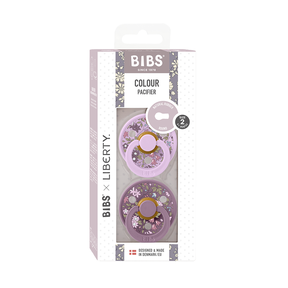 Bibs x Liberty Colour Natural Latex Pacifier 2 pack | Chamomile Lawn / Violet Sky Mix