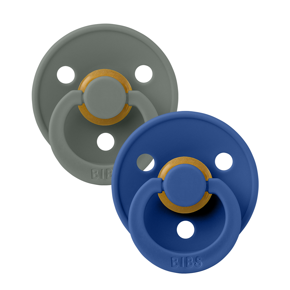 Colour Natural Latex Pacifier 2 pack | Pine / Cornflower