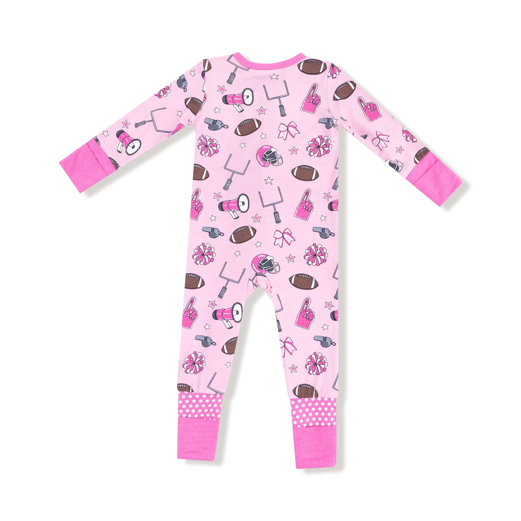 Game Day Pink Bamboo 2 Way Zipper Romper